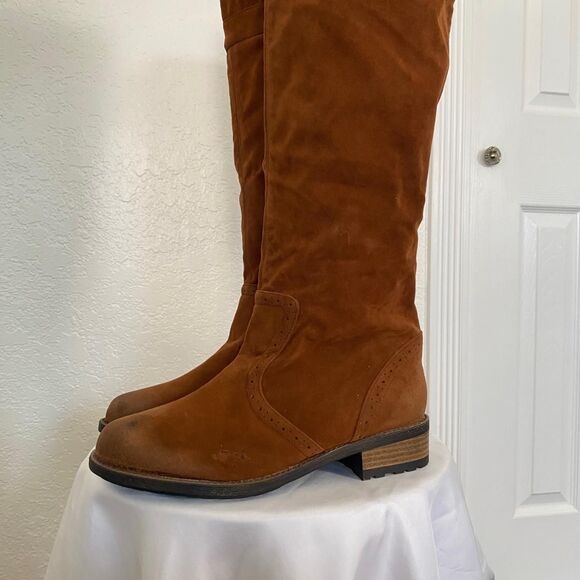 Qupid Boho Western Brown Tan Faux Suede Over The Knee Riding Boots US 8 - Picture 4 of 8